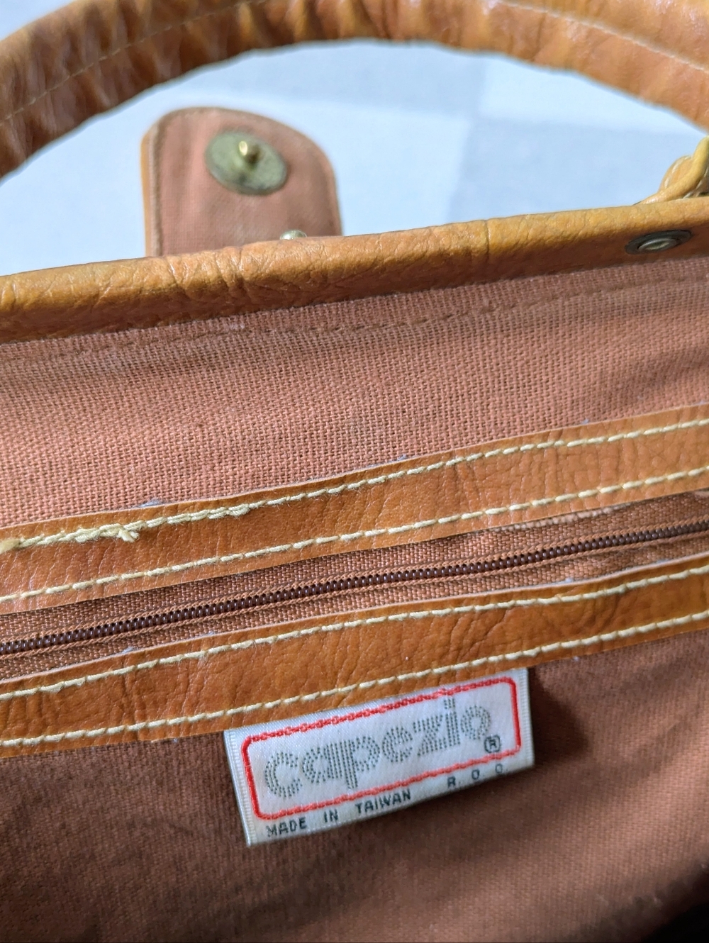 Vintage 80s Capezio woven embossed leather doctor bag satchel - Picture 7 of 9